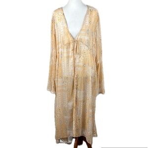 Hayden Sheer Duster Kimono Cover Up Size 2XL Fairy Western Boho Cowgirl Festival